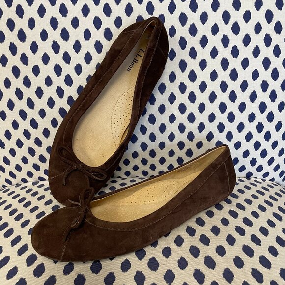 LL Bean Brown Suede Shoes size 10 - Picture 1 of 9